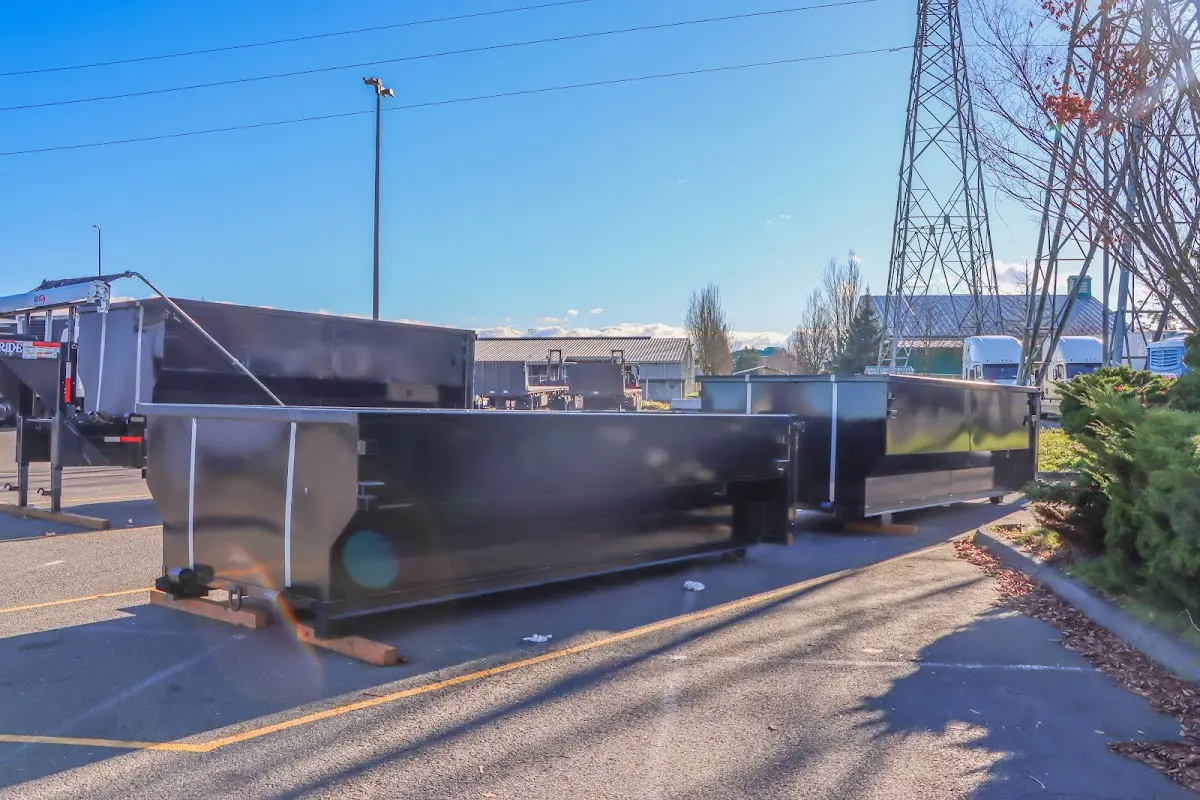 Roll-off dumpster ready for waste disposal at job site for Construction Dumpster Rental in Birmingham